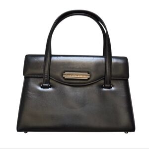 Vintage Givenchy Maroquinerie Black Leather Structured Satchel Bag